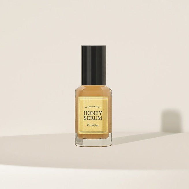 I'M FROM Honey Serum 30ml bottle on a neutral background for skincare rejuvenation and hydration.