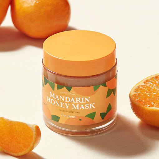 I'M FROM Mandarin Honey Mask 120g jar with fresh mandarin slices