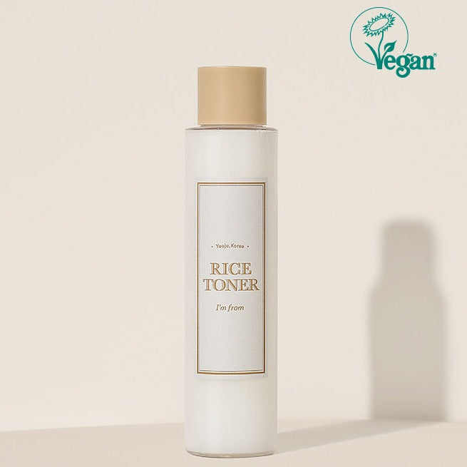 I'M FROM Rice Toner 150ml vegan skincare product bottle on light background