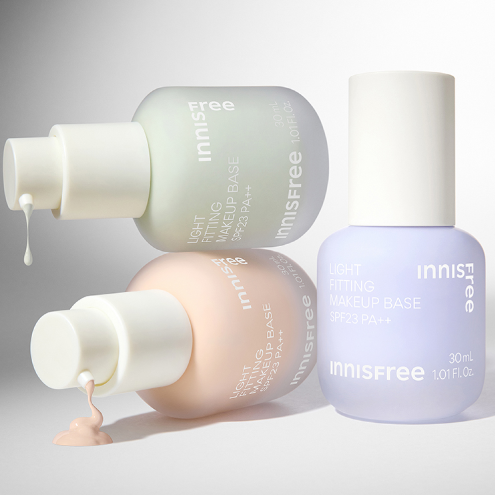 INNISFREE Light Fitting Makeup Base 30ml bottles in various shades