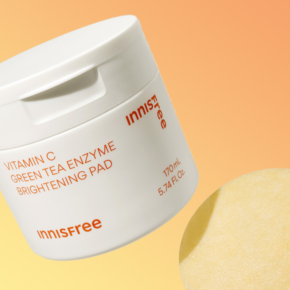 INNISFREE Vitamin C Green Tea Enzyme Brightening Pad 60p 170ml for skincare with vitamin C and green tea benefits