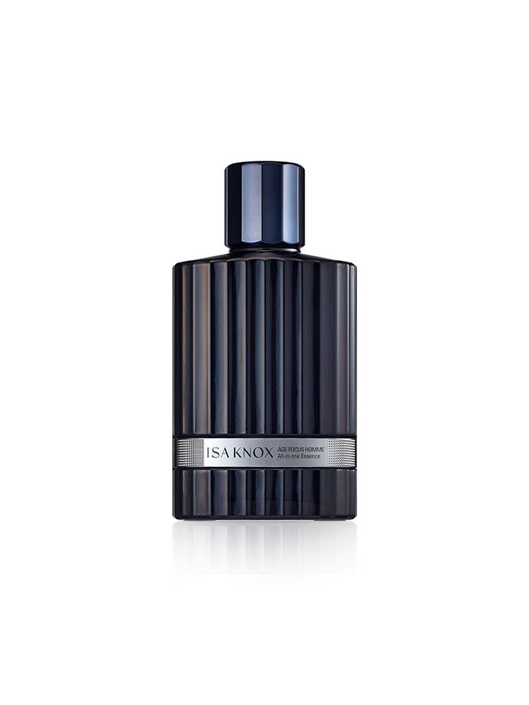 ISAKNOX Age Focus Homme All-in-One Essence 120ml - Gentleman Korea product image of dark ribbed bottle for men skincare
