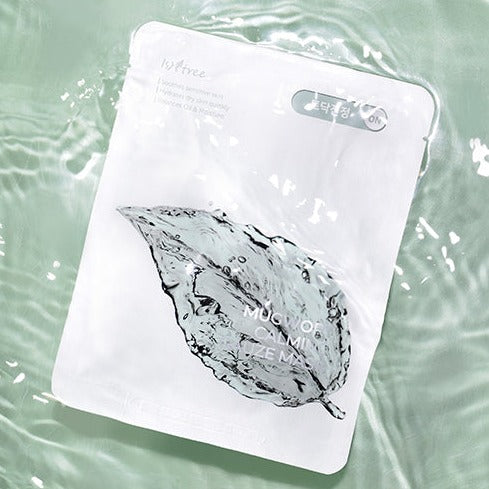 ISNTREE Mugwort Calming Glauze Mask on water background
