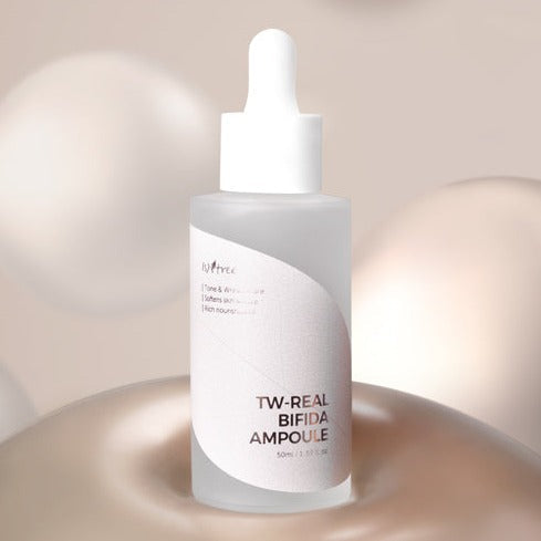 ISNTREE TW-Real Bifida Ampoule 50ml bottle on elegant background