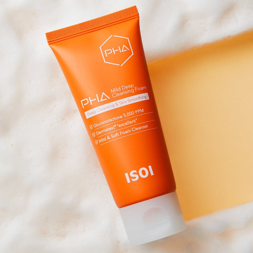 ISOI PHA Mild Deep Cleansing Foam 100ml tube on white background