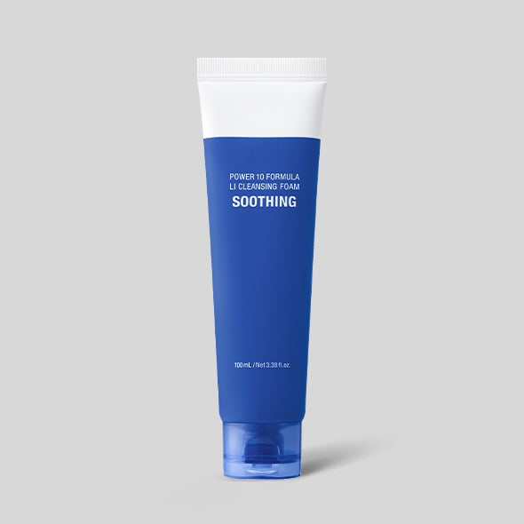 IT’S SKIN Power 10 Formula Cleasing Foam Soothing 100ml in blue packaging on grey background
