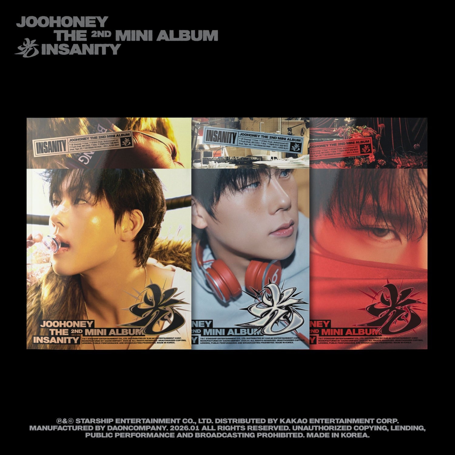 JOOHEON - THE 2ND MINI ALBUM 光 (INSANITY) ( VER. / VER. / IN | Kool Seoul - Buy Kpop Albums Online
