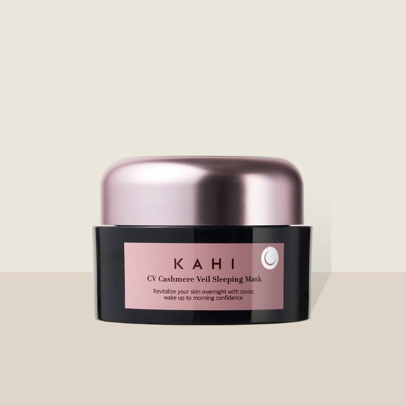 KAHI CV Chashmere Veil Sleeping Mask 50ml, a luxurious night treatment for youthful skin.