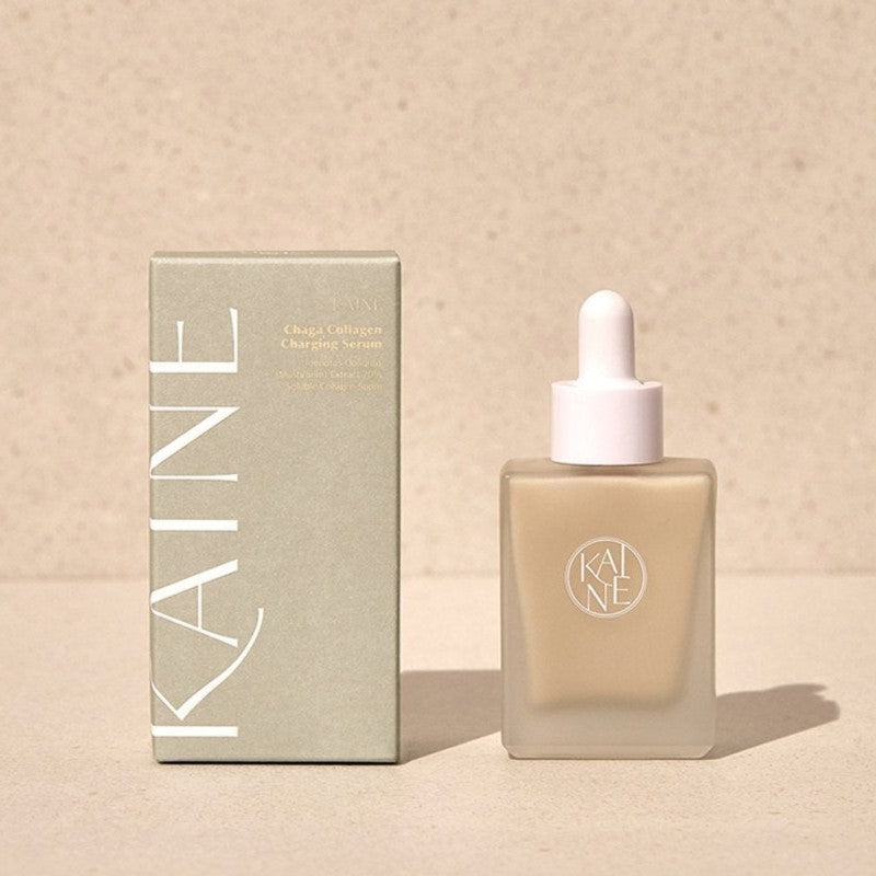 KAINE Chaga Collagen Charging Serum 30ml bottle and packaging.