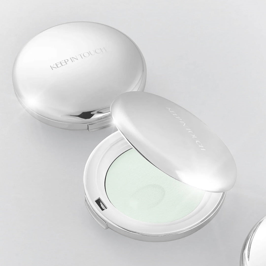 KEEP IN TOUCH Soft Cloud Blur Powder Pact compact with open lid showcasing makeup powder