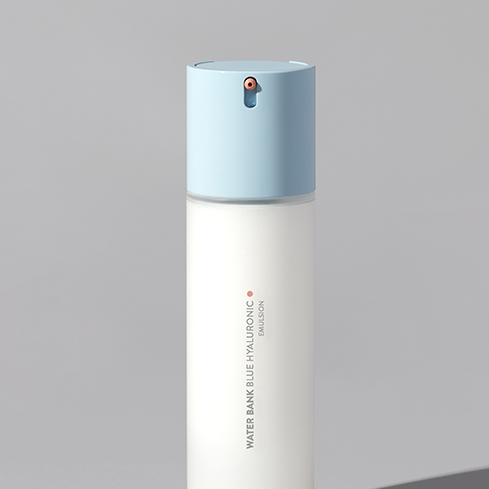 LANEIGE Water Bank Blue Hyaluronic Emulsion 120ml in a sleek, modern bottle with a blue cap and minimalist design.