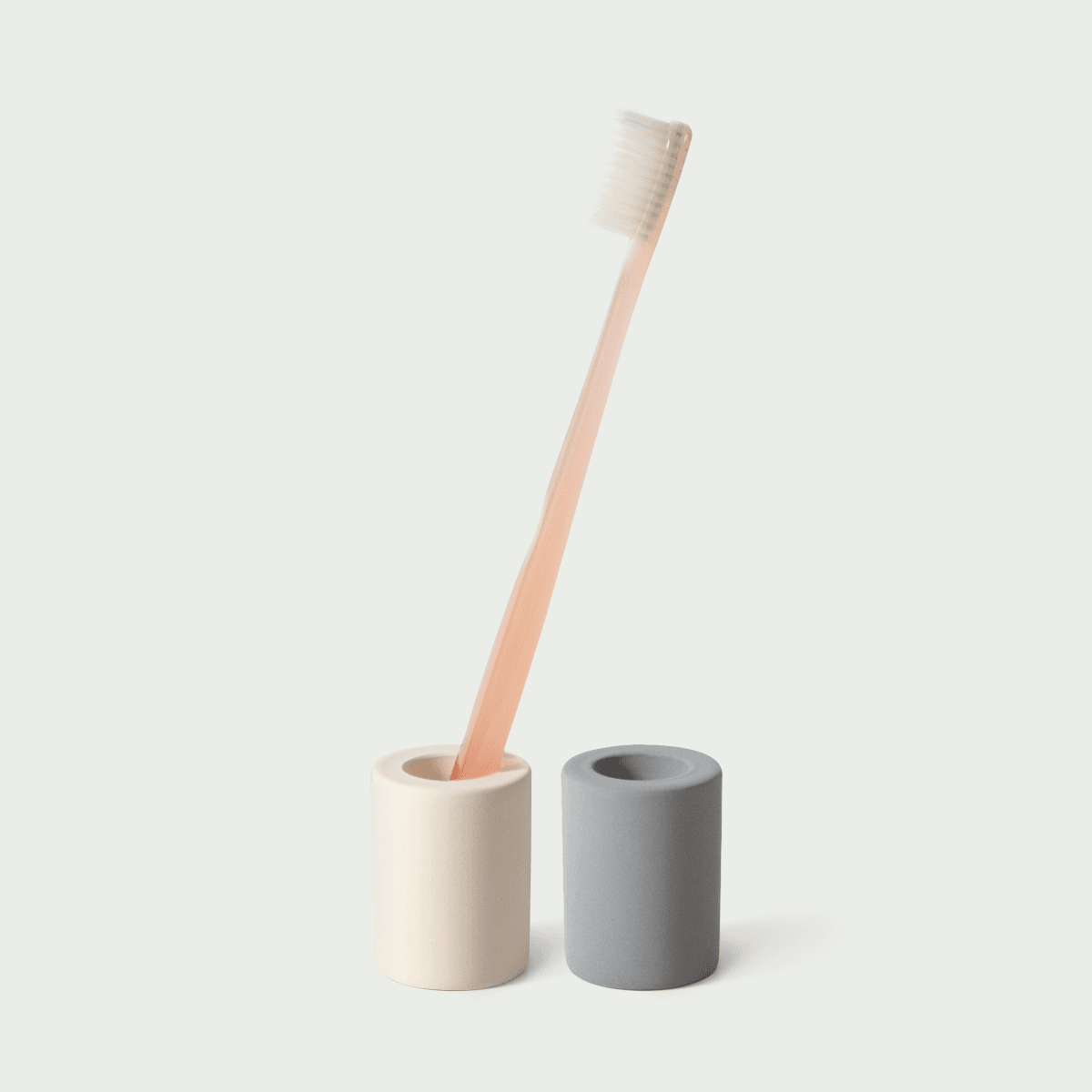 LAZY SOCIETY Diatomaceous Earth Mini Holder with beige and gray mini toothbrush holders, minimalist Gentleman Korea skincare accessory for men