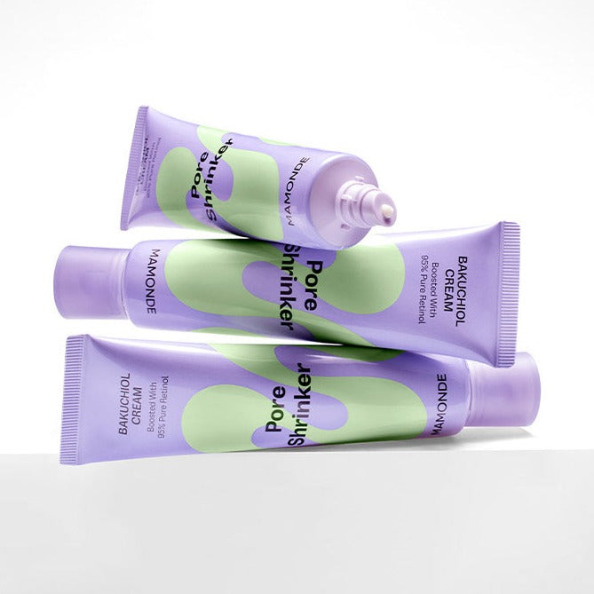 MAMONDE Pore Shrinker Bakuchiol Cream 60ml tubes displayed on a white background.