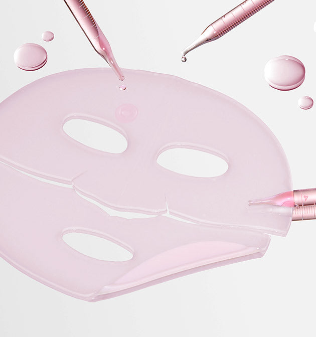 MEDICUBE PDRN Pink Collagen Gel Mask (4 masques) with serum droplets and pink mask design