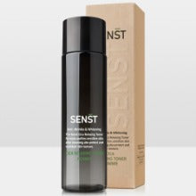 MEDIFLOWER Senst Cica Relaxing Homme Toner 200ml front bottle and box on white background Gentleman Korea