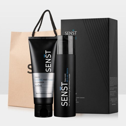 MEDIFLOWER Senst Men's Keep Moist All-in-one 2 Pieces - Gentleman Korea premium Korean men's skincare set in black packaging