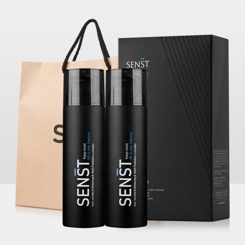 MEDIFLOWER Sent Men's Keep Moist All-in-One Homme 150ml X2 - Gentleman Korea premium men's skincare set with two black bottles and gift box