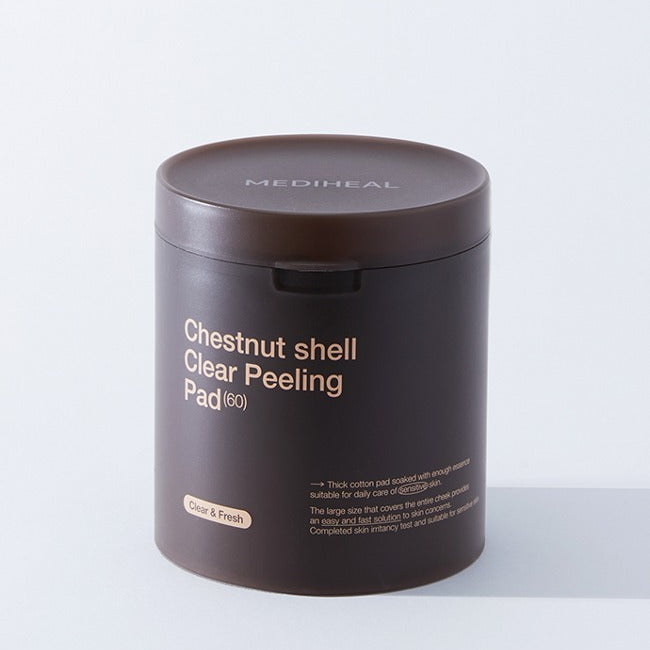MEDIHEAL Yulpi Exfoliating Smoothing Pads 60 Sheets in dark container for clear skin.