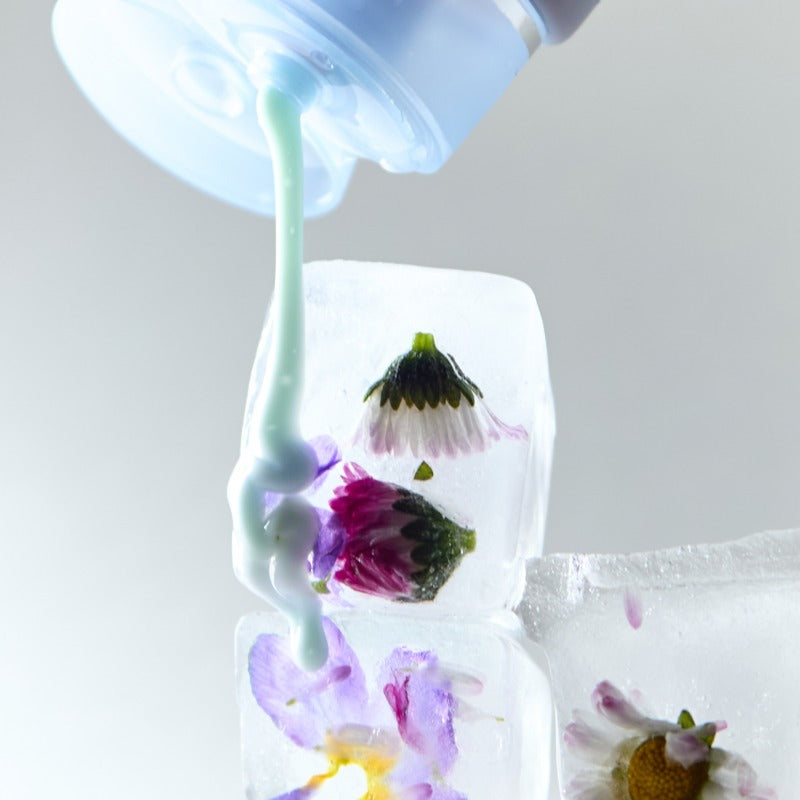 MIGUHARA Aqua Refresh Relief Peel Off Mask Pack 60ml with floral-infused ice for soothing skincare experience.