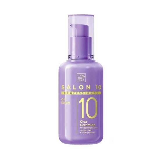 Bottle of MISE EN SCENE Salon 10 Professional Cica Ceramide Oil Serum 60ml