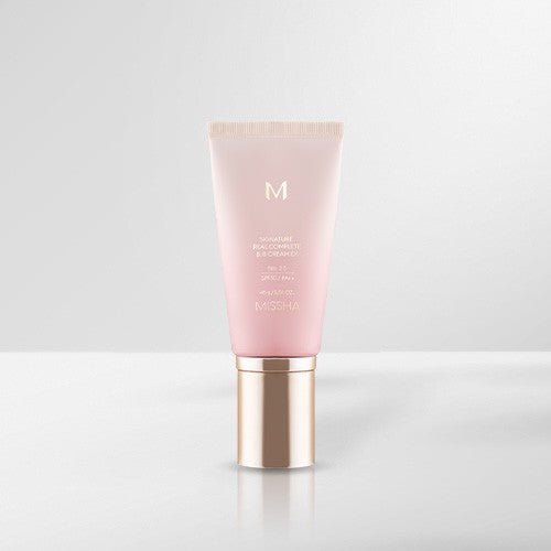 MISSHA M Signature Real Complete BB Cream EX 45g in pink packaging on a white background, highlighting its skincare benefits.