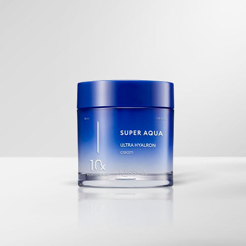 MISSHA Super Aqua Ultra Hyaluron Cream 70ml jar on a white background