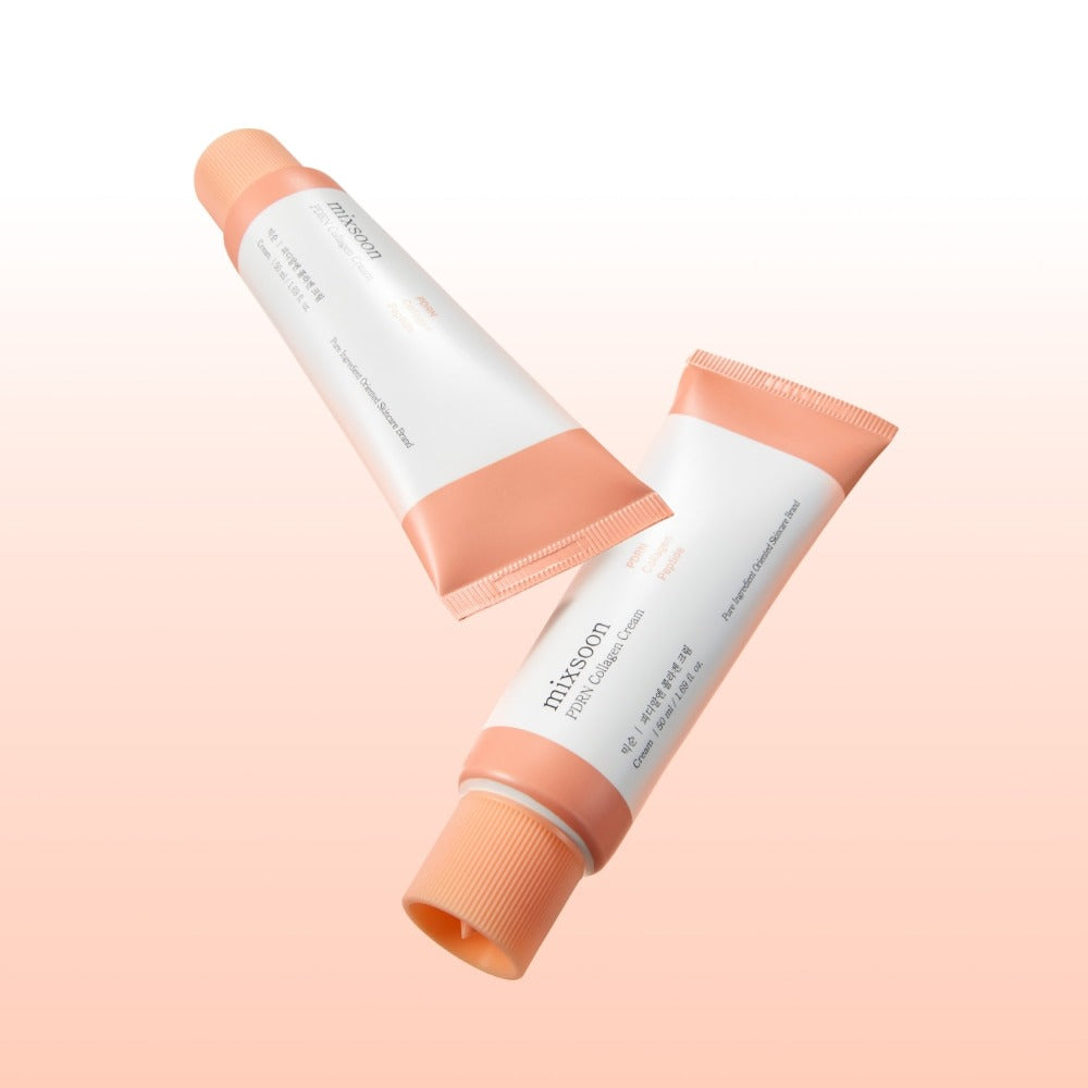 MIXSOON PDRN Collagen Cream 50ml, skincare product, anti-aging cream, moisturizing, pink and white packaging