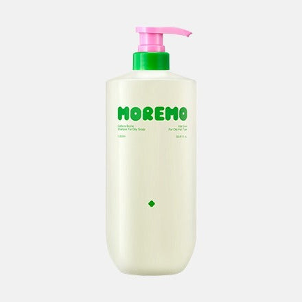 MOREMO Caffeine Biome Shampoo for Oily Skin 1000ml bottle with pink pump dispenser