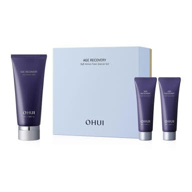 OHUI Age Recovery Soft Amino Foam Plan 180 mL packaging and products