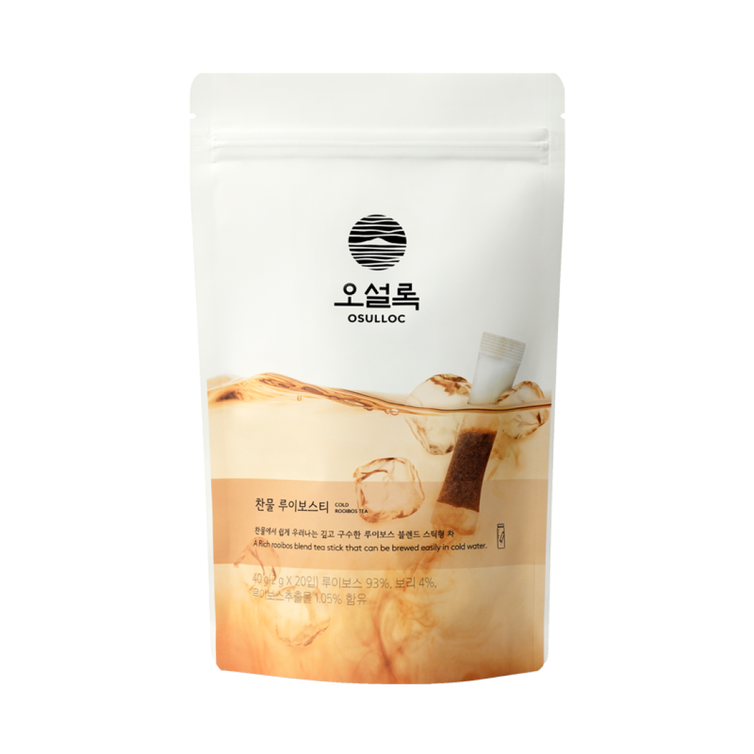 OSULLOC Cold Rooibos Tea 20 P packaging with tea stick for easy cold brew