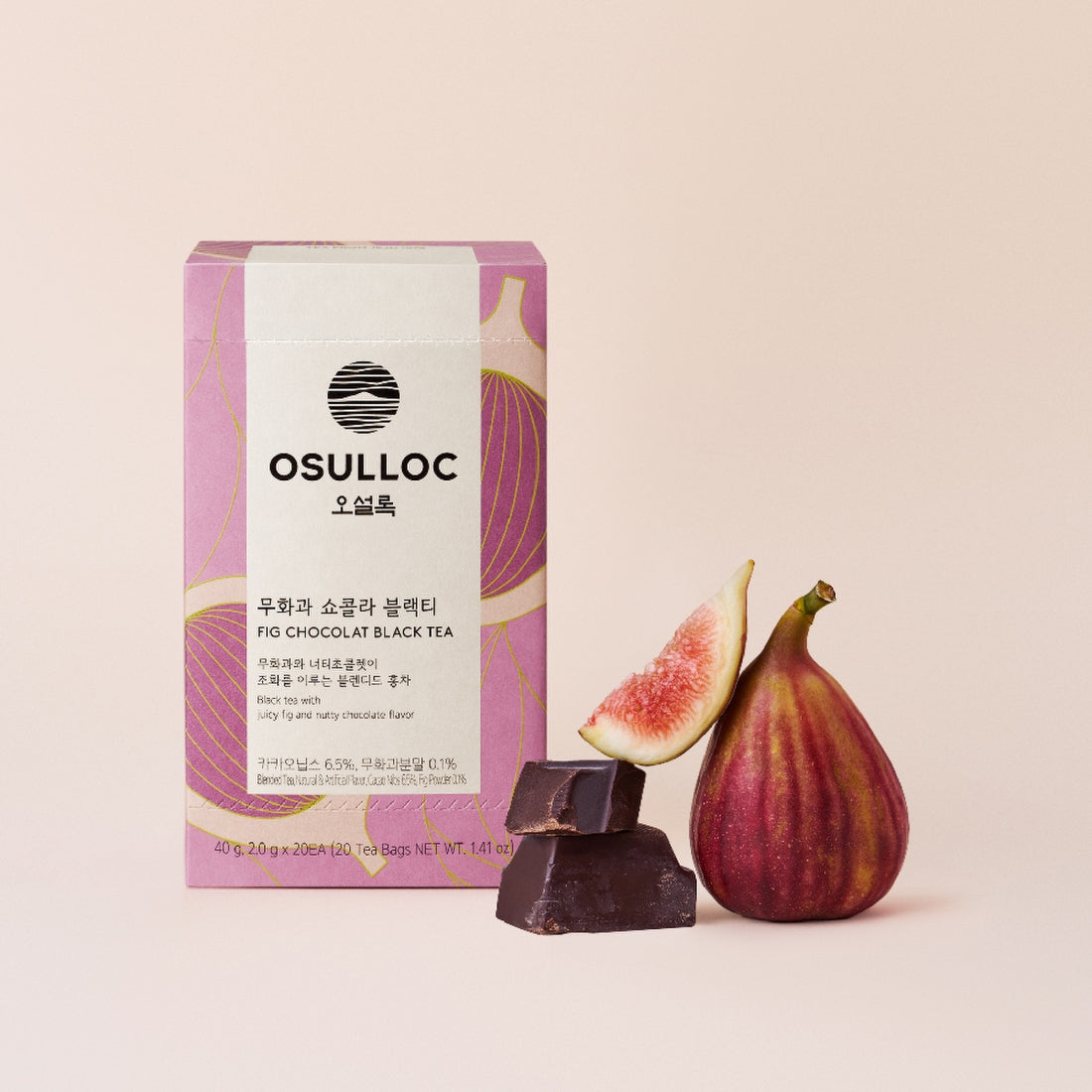 OSULLOC Fig Chocolate Black Tea 20 P box with figs and chocolate pieces