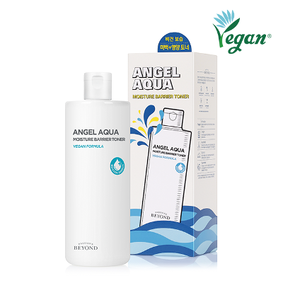 PASSION & BEYOND Angel Aqua Moisture Barrier Toner 500ml bottle and packaging with vegan formula.