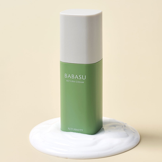 RETURNITY Babassu Return Cream 50ml bottle with cream in a serene setting