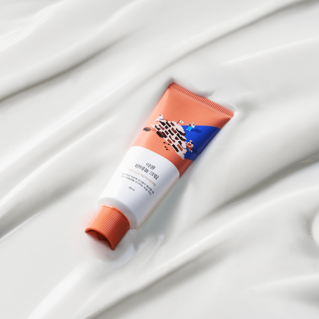 ROUND LAB Yakkong Panthenol Cream 80ml on white background showcasing product design and packaging.