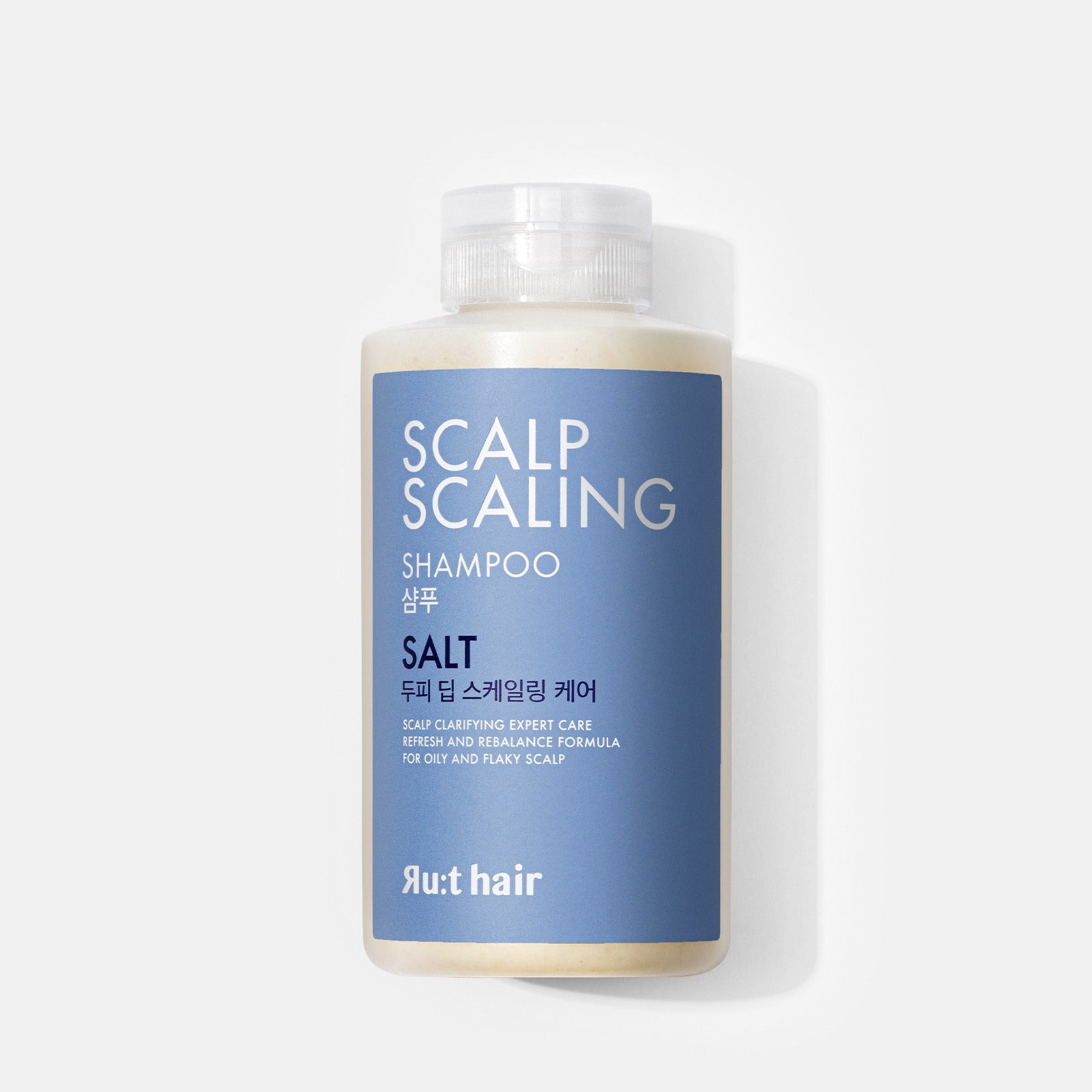 RU:T HAIR Scalp Scaling Salt Shampoo 300ml for clarifying scalp care, ideal for oily and flaky scalp.