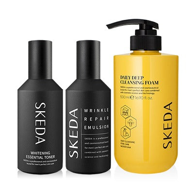 SKEDA Men's Whitteing Wrinkle Improvement (Skin+Lotion)+Moisturizing Cream Basic 3 Pices Set Gentleman Korea product image - men's skincare trio