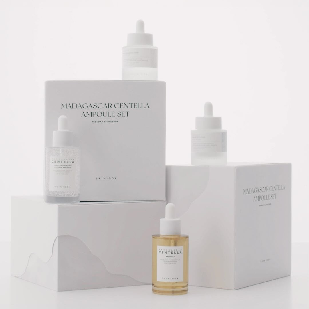 SKIN1004 Madagascar Centella Ampoule Set - 1004 Day Signature skincare products.