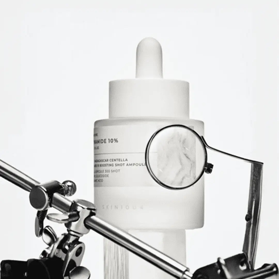SKIN1004 Madagascar Centella Niacinamide 10 Boosting Shot Ampoule 30ml with magnifying glass on label
