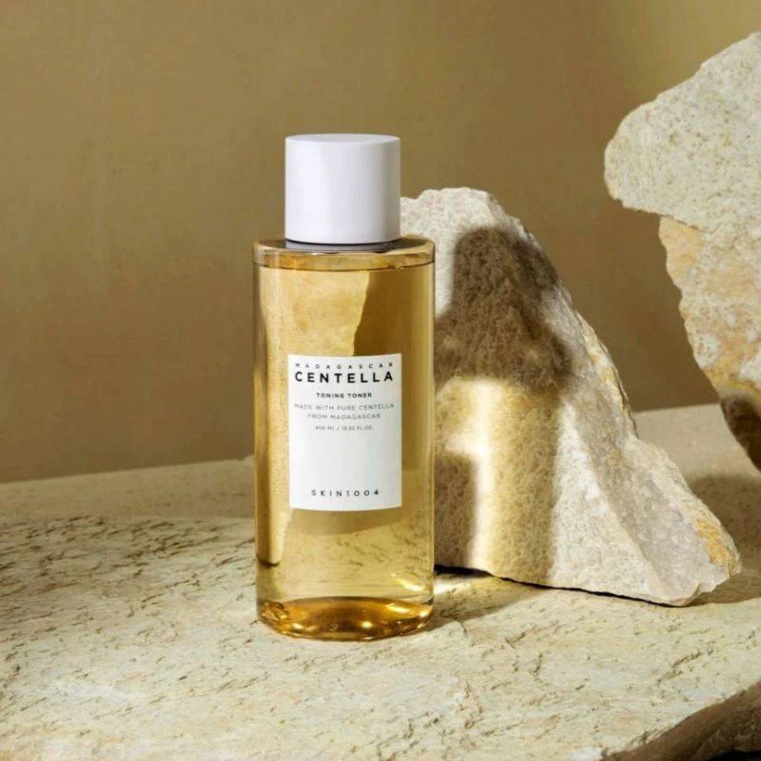 SKIN1004 Madagascar Centella Toning Toner 400ml bottle on stone background