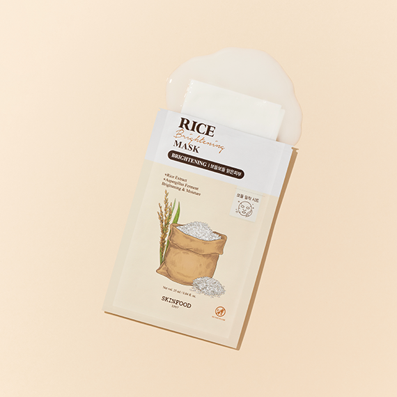 Packaging of SKINFOOD Rice Brightening Sheet Mask 10 sheets
