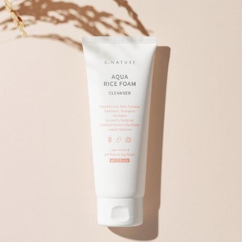 S.NATURE Aqua Rice Foam Cleanser 160ml | Kool Seoul