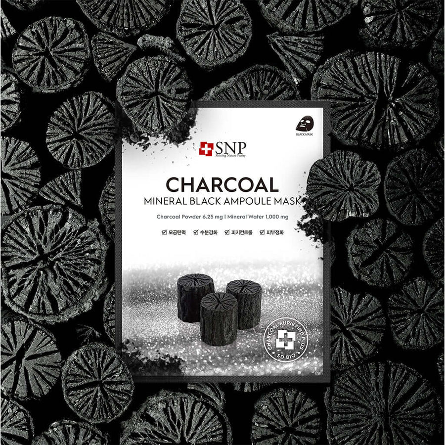 Snp Beauty Charcoal Mineral Black Ampoule Mask 25ml*10ea