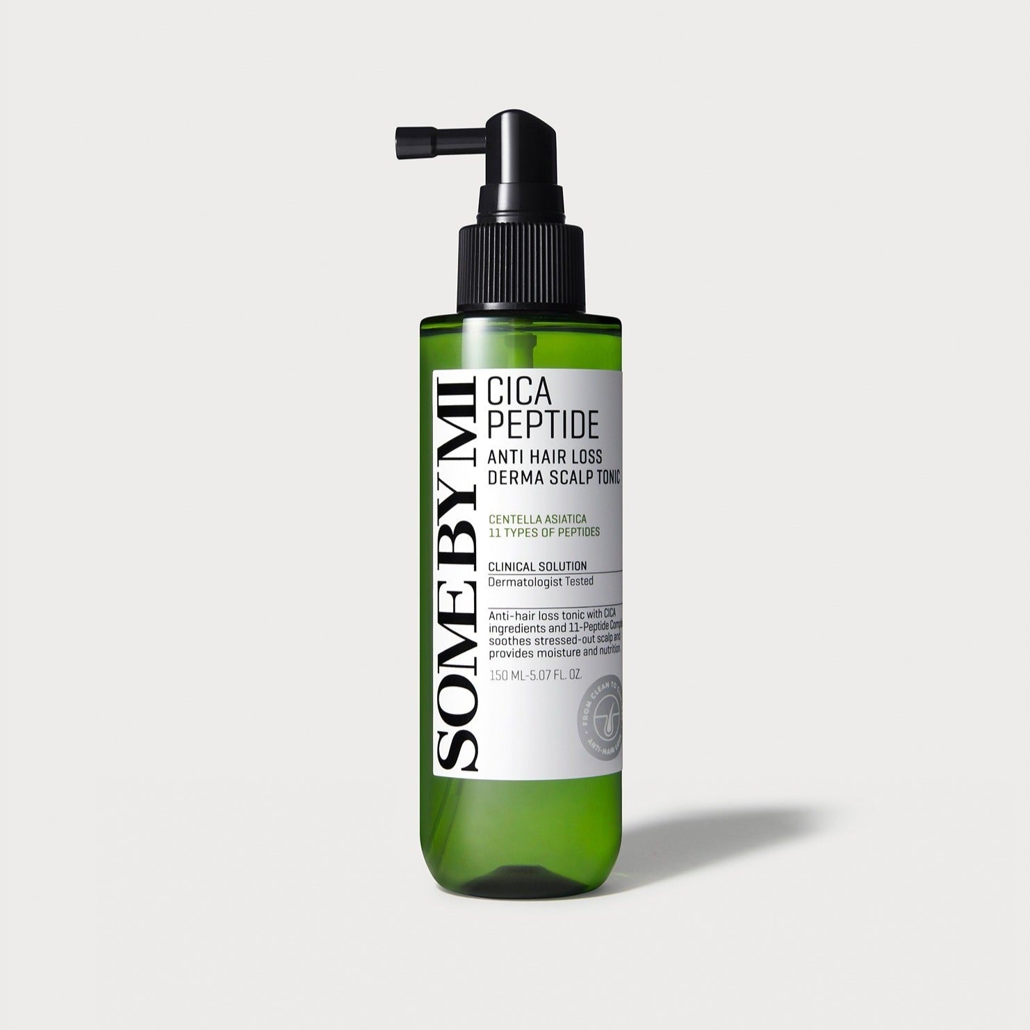 Image of SOME BY MI Cica Peptide Anti Hair Loss Tonic 150ml bottle with a spray nozzle.
