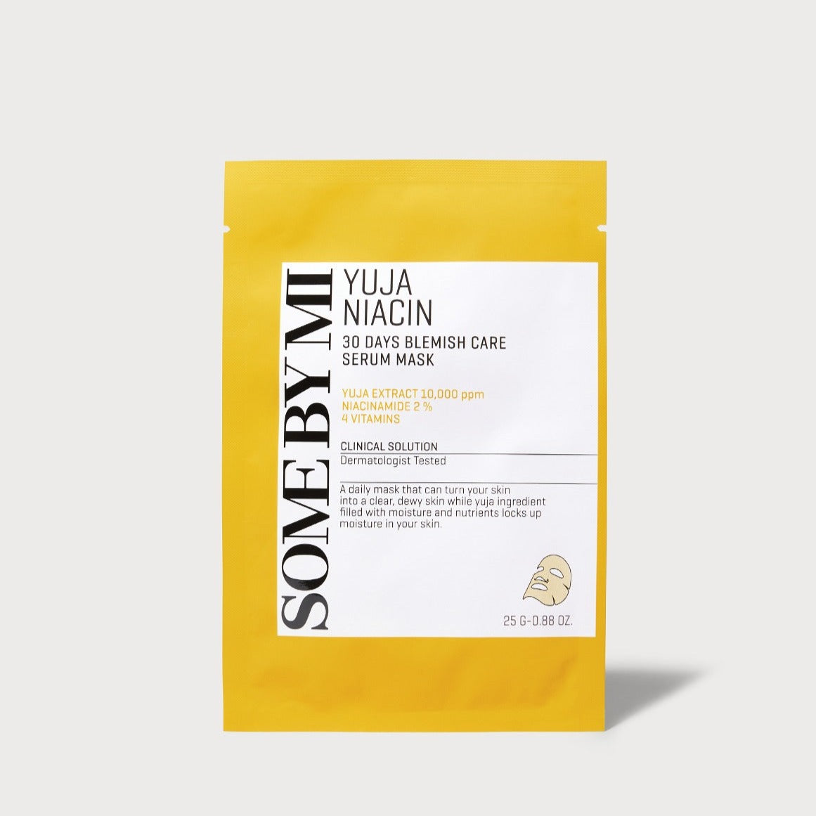 SOME BY MI Yuja Niacin Blemish Care Serum Sheetmask packaging front view