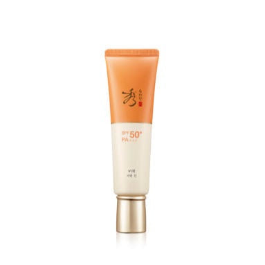 SOORYEHAN Bi-Cheok-Ja-Den Sunscreen 50ml with SPF 50+ PA+++, Korean skincare product for sun protection in orange and white packaging.