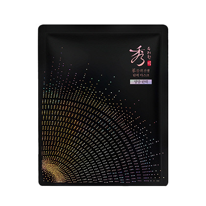 SOORYEHAN Black Ginseng Elasticity Mask 1 Sheet in black packaging with colorful design