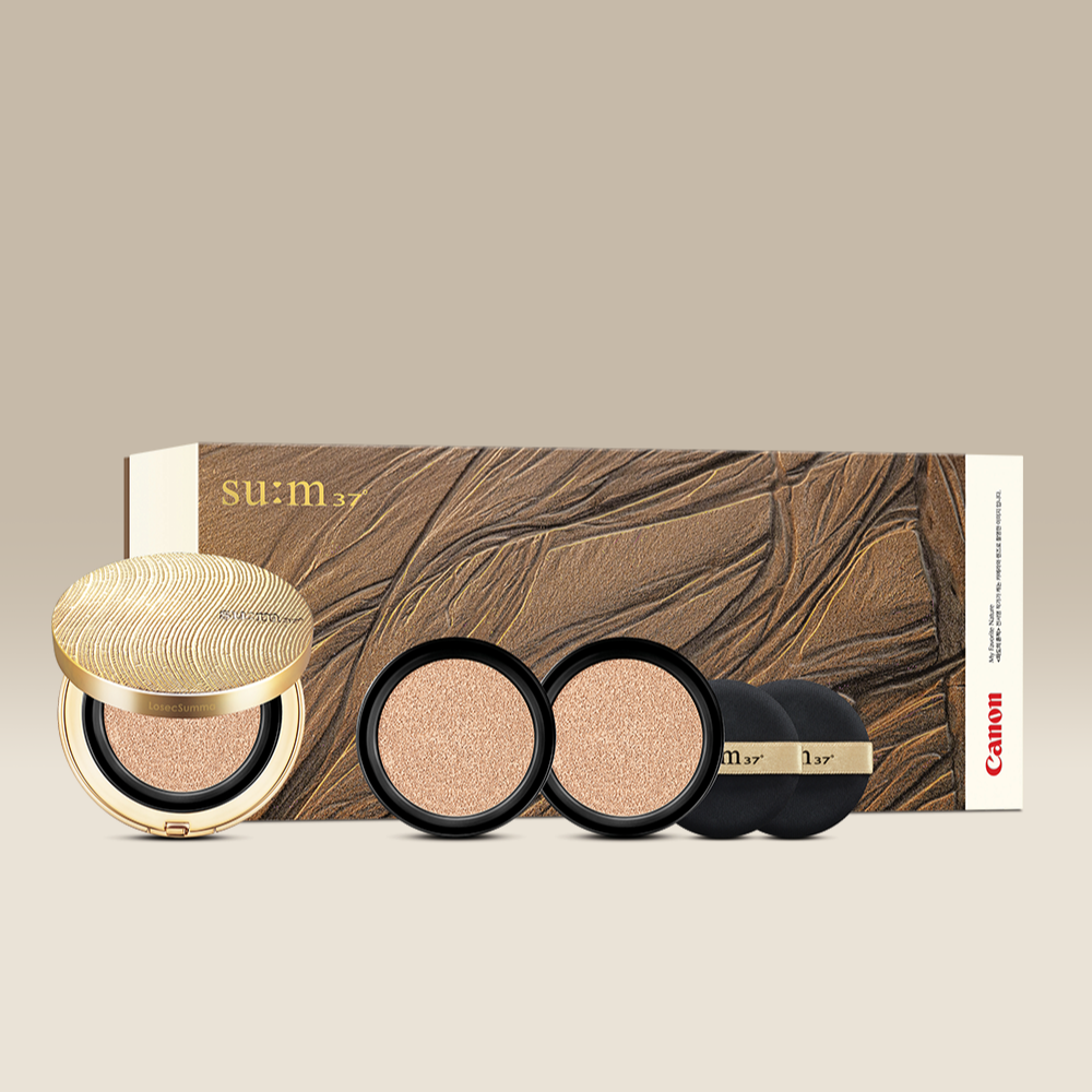 SU:M37 Summa Elixir Golden Cushion Project (with Canon Collaboration) packaging and product display
