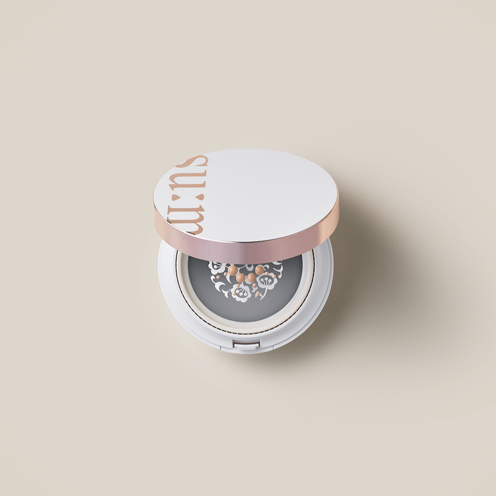 SU:M37 Sun-Away Cooling Sun CC EX in elegant white and rose gold packaging