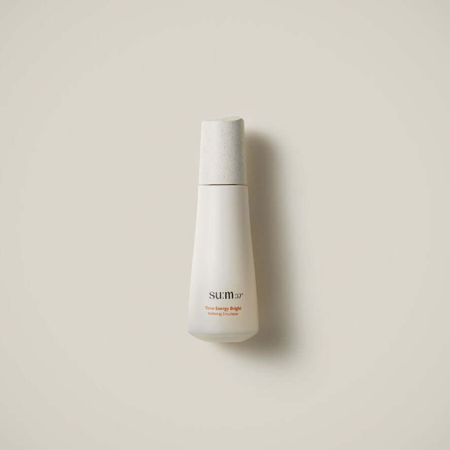Image of SU:M37 Time Energy Bright Refining Emulsion 120ml bottle against a light background.