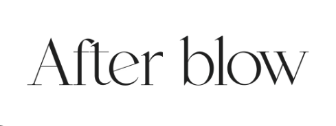Text reading 'After blow' in elegant typography on a white background.